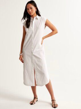 Abercrombie & Fitch Button-Through Midi Shirt Dress
